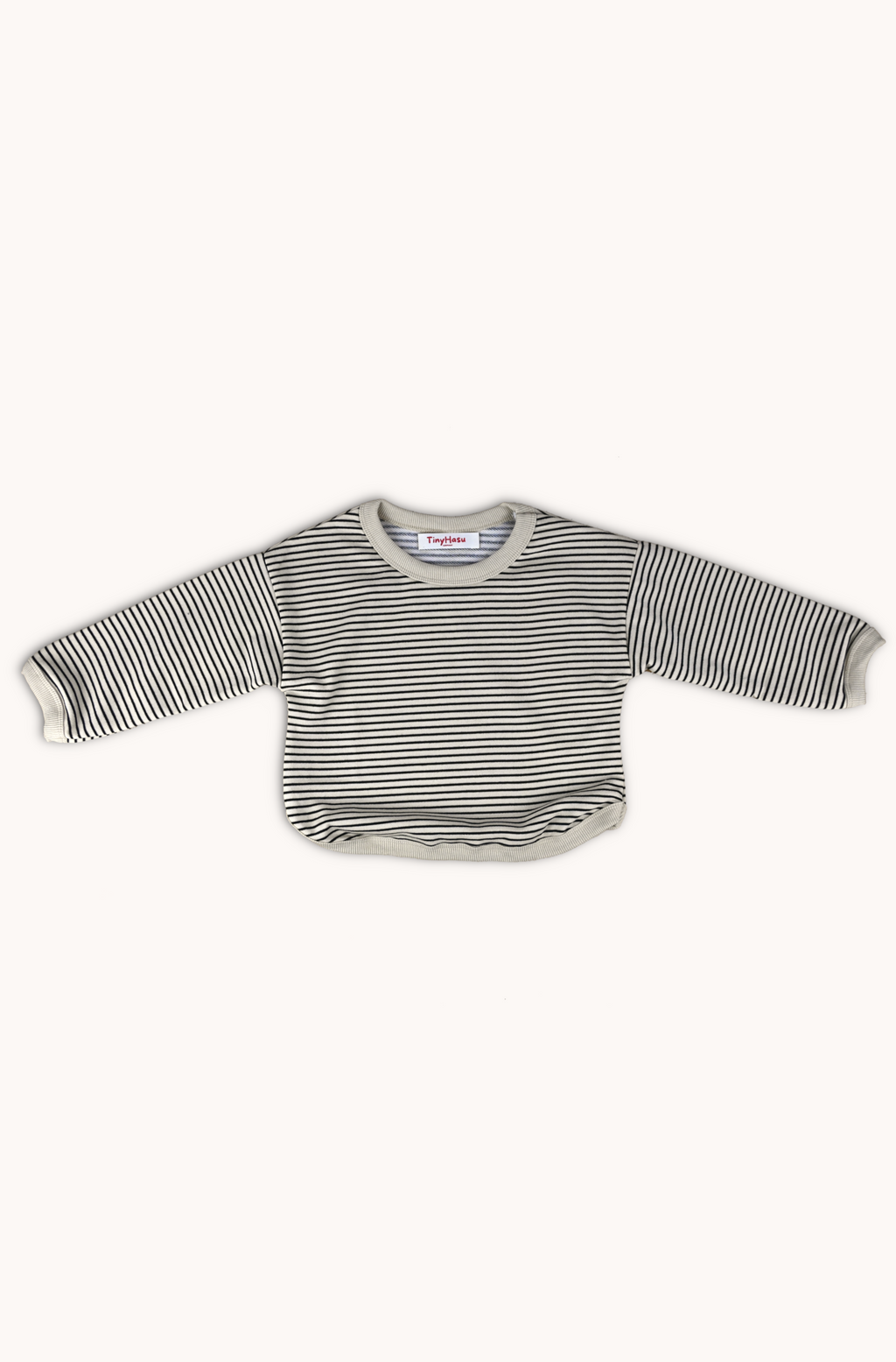 Stripey Long Sleeve Top - Beige